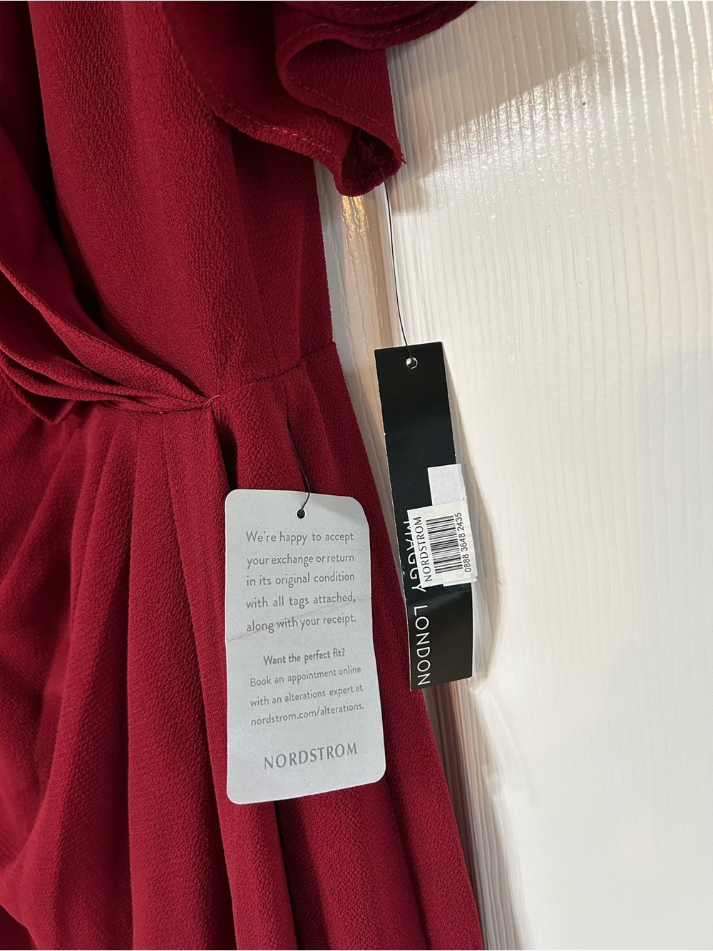 Maggy London Wine-Red Wrap-Style Midi Dress - Picture 5 of 6